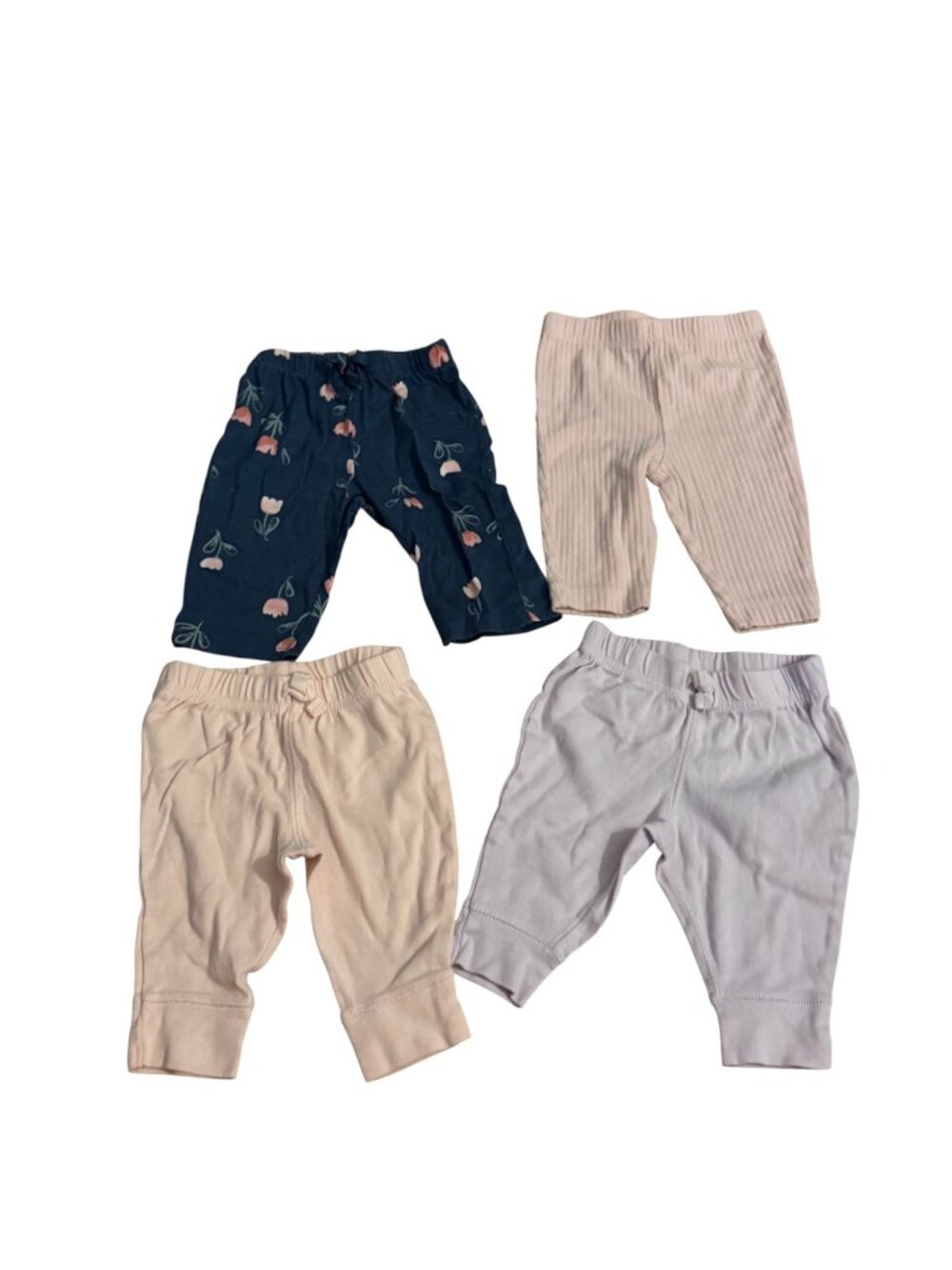 Carter’s Baby Girl 0-3M Pants & Leggings Bundle | Set of 4 Infant Bottoms | Sof